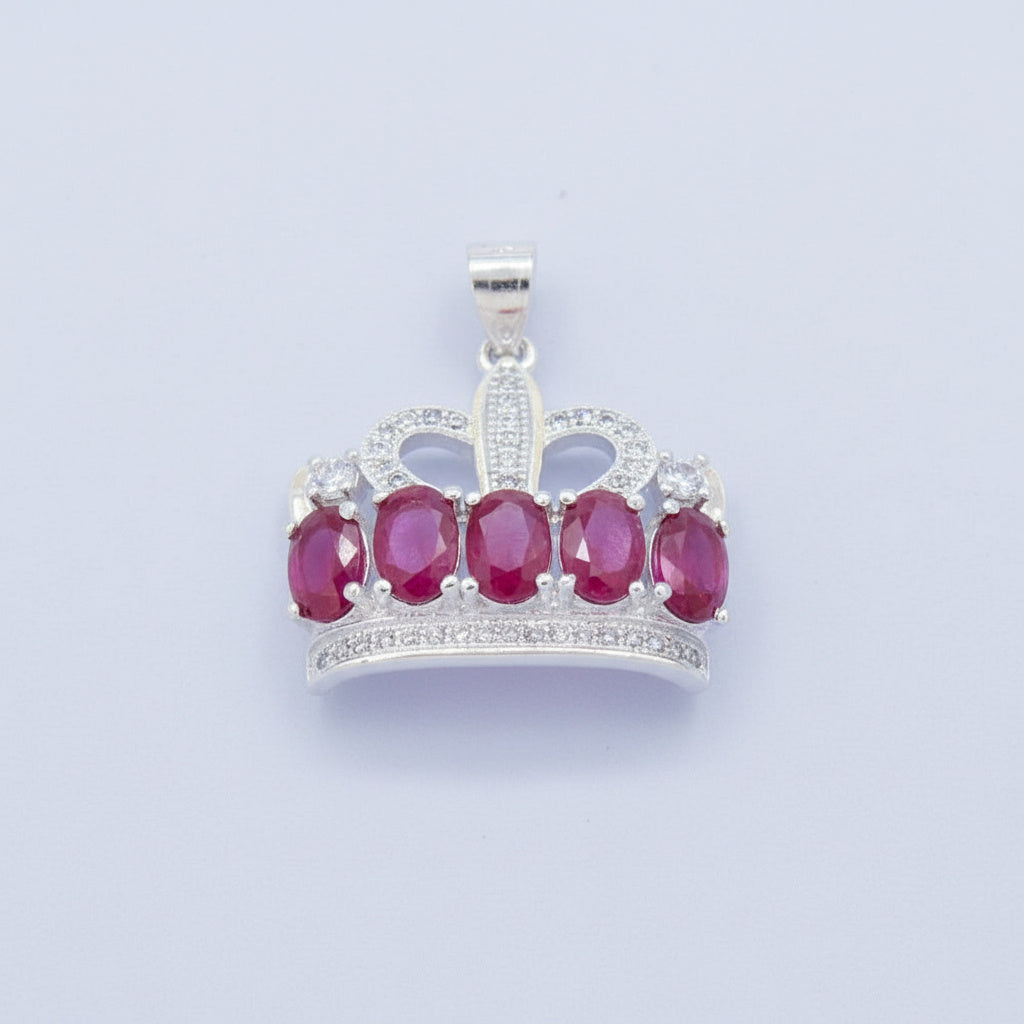 Dije de Plata .925 con Diseño de Corona con Zirconias mod. 1521