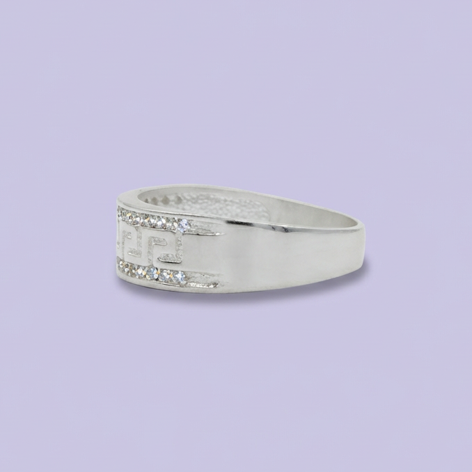 Anillo Especial de Plata .925 con Incrustación de Zirconia Brillante mod. 1674