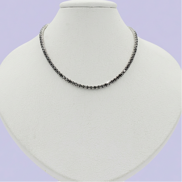 Gargantilla de Plata .925 Diseño de Tenis Incrustada de Zirconias Obscuras mod. 1690