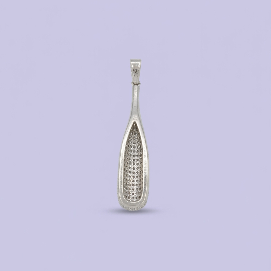 Dije de Plata .925 con Diseño de Bat de Beisbol Incrustado de Zirconias Brillantes mod. 1712