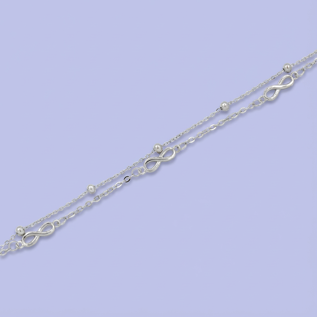 Pulsera de Plata .925 con Colgante de Infinito Lisos mod. 1648