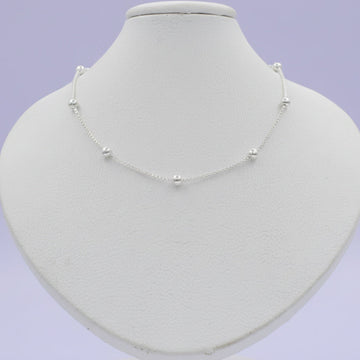 Cadena de Plata .925 de Tejido Caja con Esferas Lisas mod. 1519