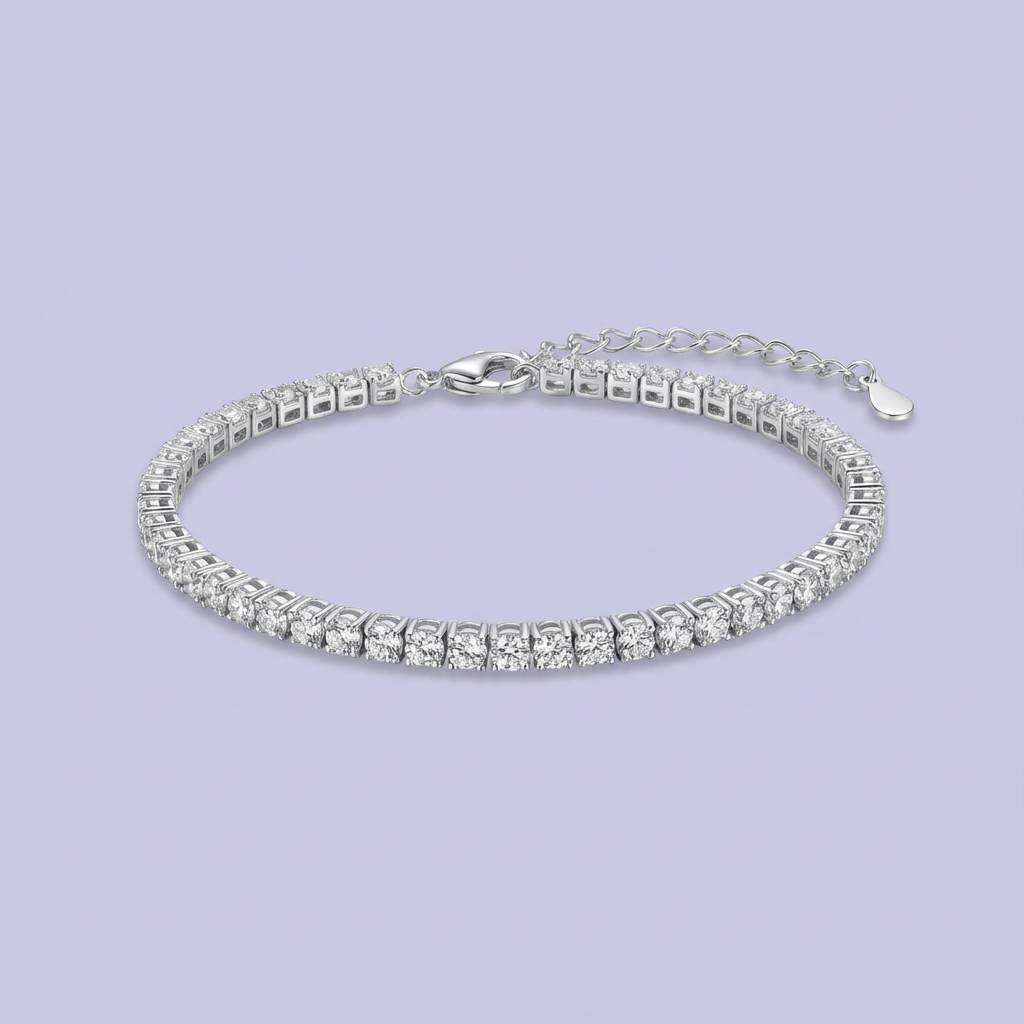 Pulsera de Plata .925 con Diseño de Tenis Incrustado de Zirconias Finas mod. 1639