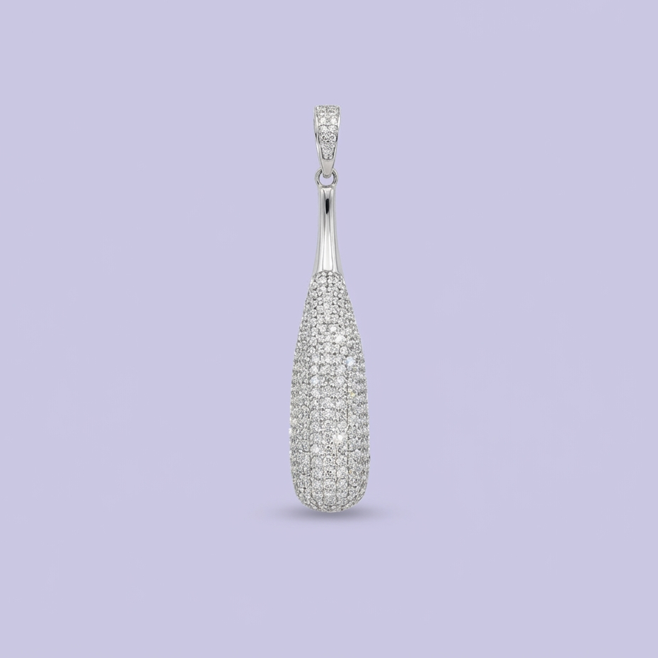 Dije de Plata .925 con Diseño de Bat de Beisbol Incrustado de Zirconias Brillantes mod. 1712