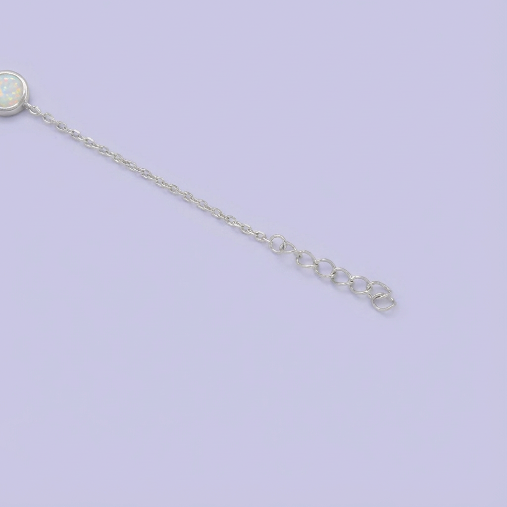 Pulsera de Plata .925 Diseño de Figuras Geométricas con Incrustaciones de Ópalo mod. 1696