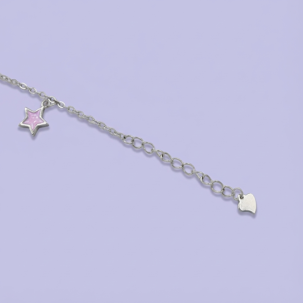 Pulsera de Plata .925 con Colgantes de Estrellas en Colores mod. 1638