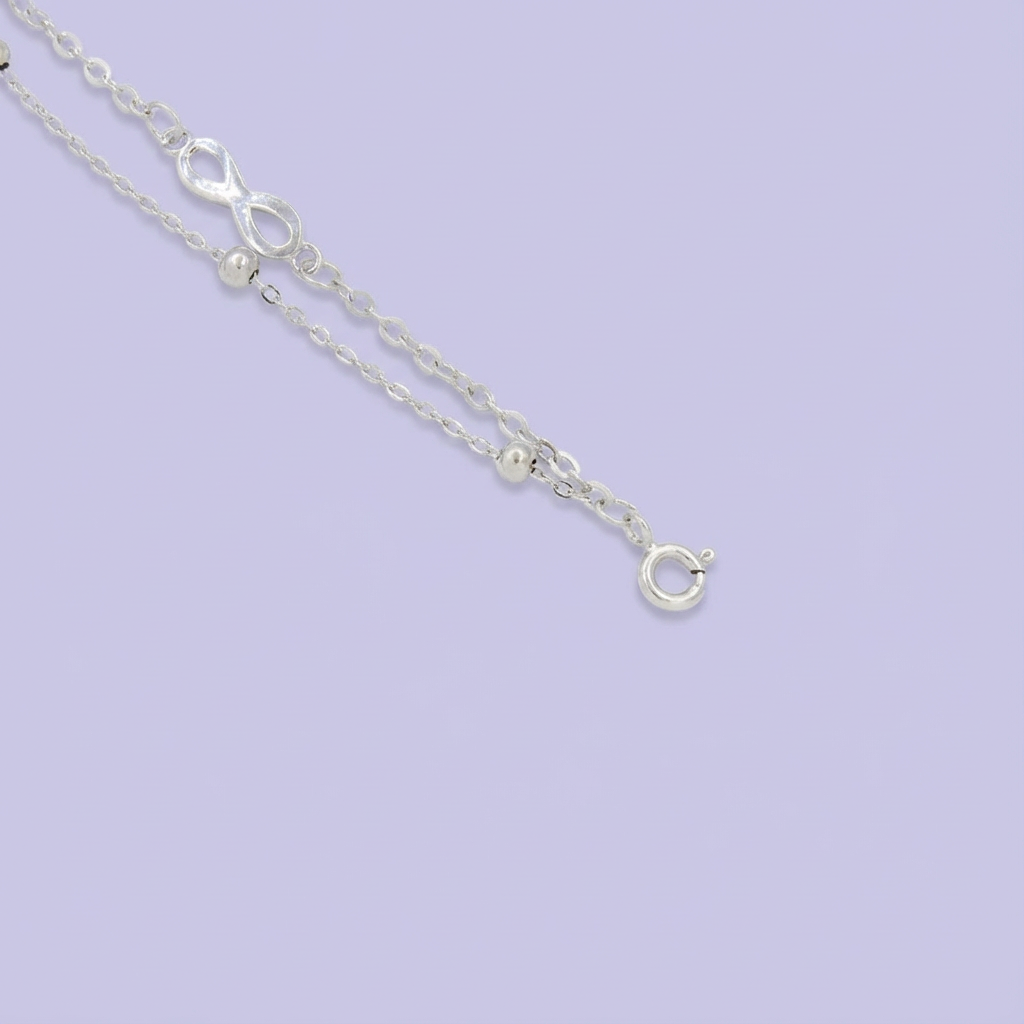 Pulsera de Plata .925 con Colgante de Infinito Lisos mod. 1648