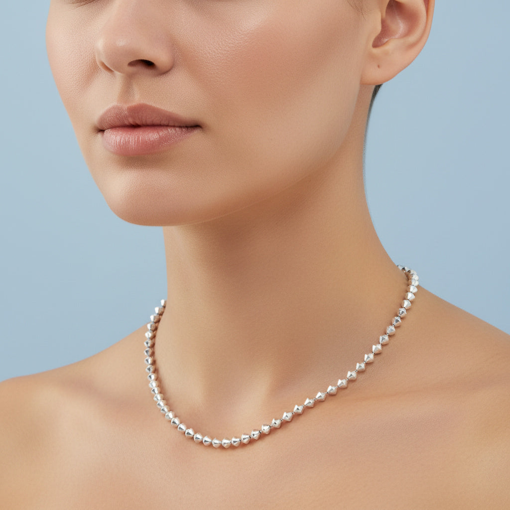 Cadena de Plata .925 de Tejido de Rombo Brillantes mod. 1520