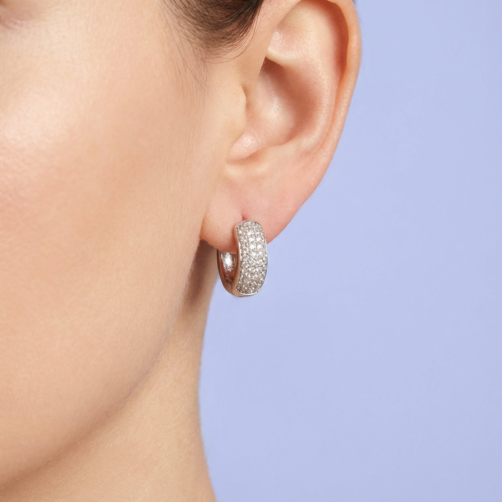 Grapa de Plata .925 con Zirconias Brillantes Pavé mod. 1632