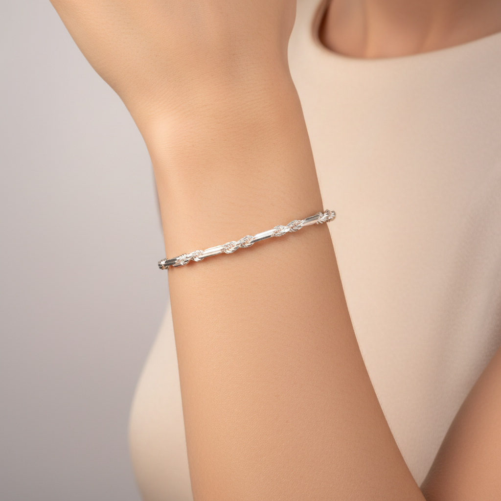 Pulsera de Plata .925 de Tejido Figaro mod. 1572