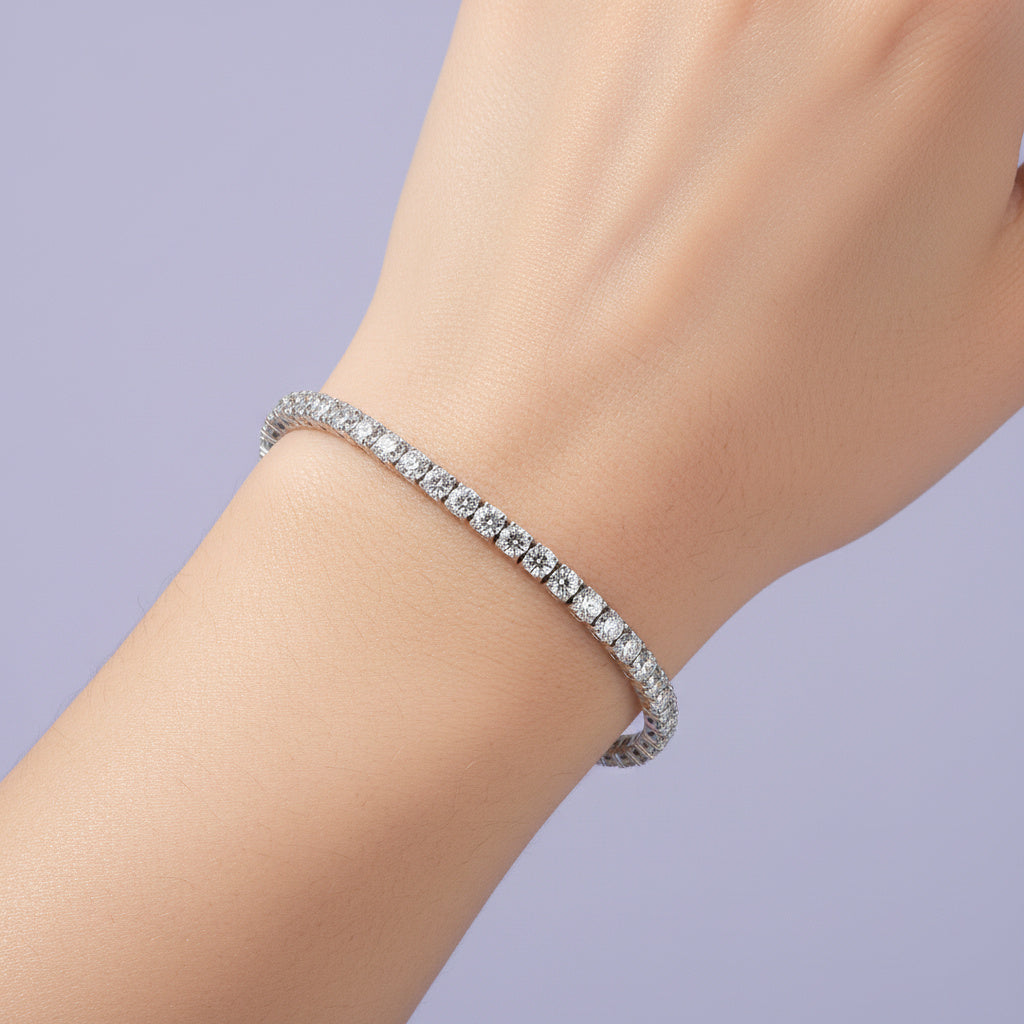 Pulsera de Plata .925 con Diseño de Tenis Incrustado de Zirconias Finas mod. 1639