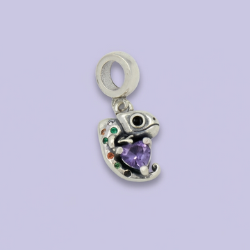 Dije de Plata .925 Estilo Charm Diseño de Camaleón con Zirconias Finas mod. 1726