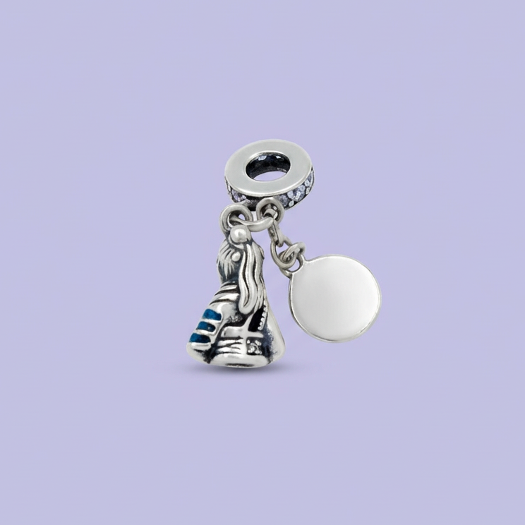 Dije de Plata .925 Estilo Charm Diseño de Guerrera mod. 1744