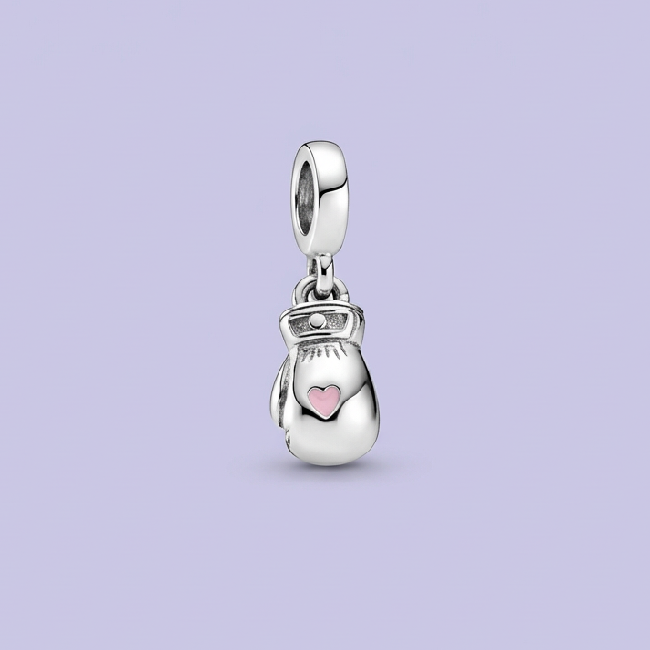 Dije de Plata .925 Estilo Charm Diseño Guante de Box con Zirconias Finas mod. 1728