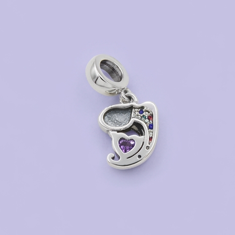 Dije de Plata .925 Estilo Charm Diseño de Camaleón con Zirconias Finas mod. 1726