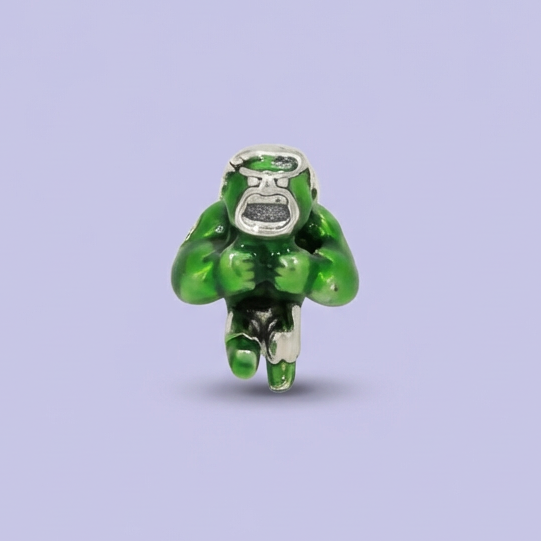 Dije de Plata .925 Estilo Charm Diseño de Superhéroe Verde mod. 1747