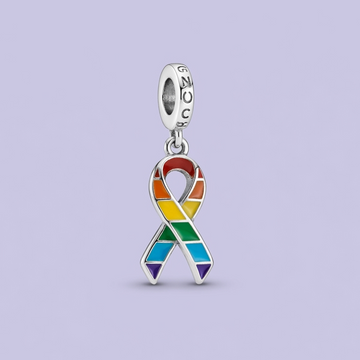 Dije de Plata .925 Estilo Charm Diseño de Moño LGBT Brillante mod. 1734