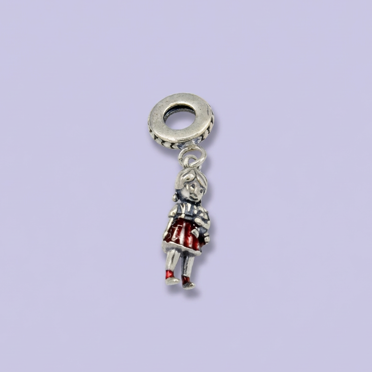 Dije de Plata .925 Estilo Charm Diseño de Niña mod. 1738