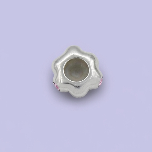 Dije de Plata .925 Estilo Charm Diseño de Tuerca con Zirconias Brillantes mod. 1725