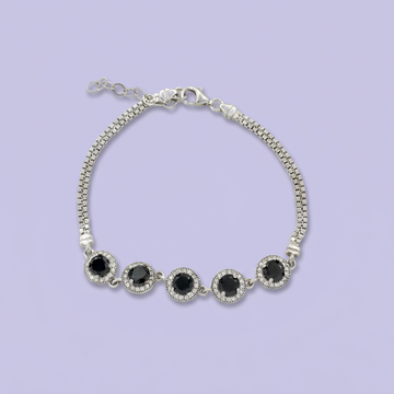 Pulsera de Plata .925 con Diseño Circular con Zirconias Brillantes mod. 2054