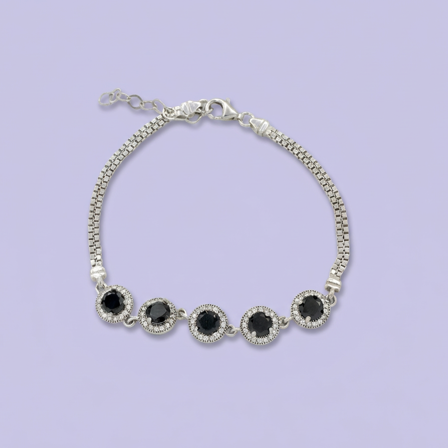 Pulsera de Plata .925 con Diseño Circular con Zirconias Brillantes mod. 2054
