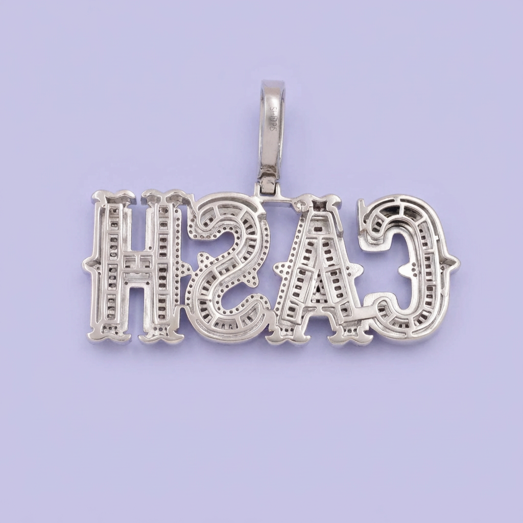 Dije de Plata .925 con Diseño de Letras con Zirconias mod. 2072