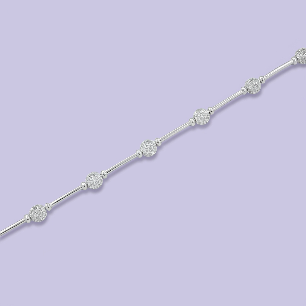 Pulsera de Plata .925 de Diseño Elegante con Zirconias Finas mod.2038