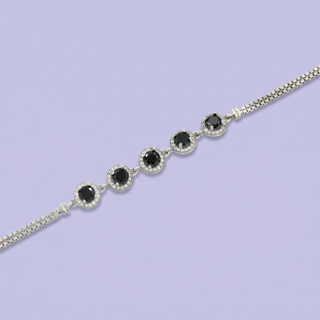 Pulsera de Plata .925 con Diseño Circular con Zirconias Brillantes mod. 2054