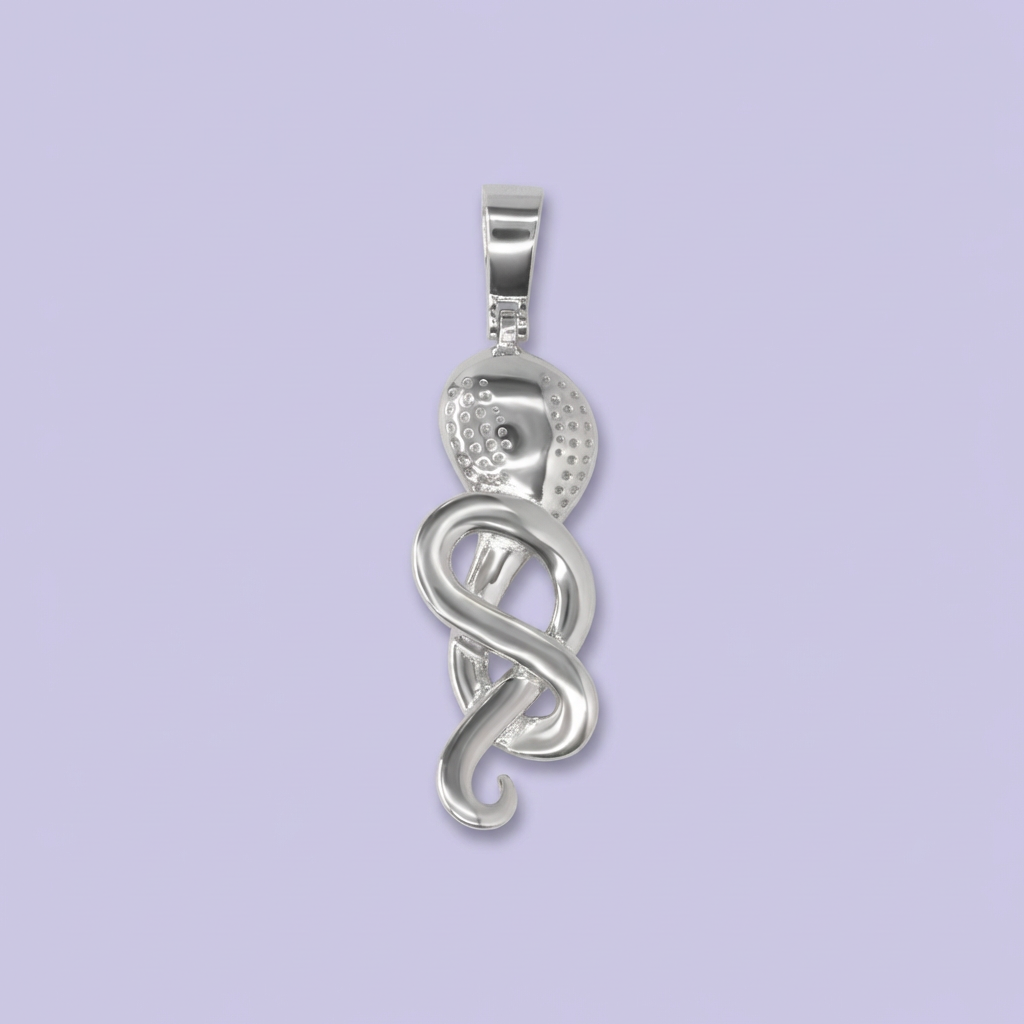 Dije de Plata .925 con Diseño de Cobra Incrusatdo de Zirconias mod. 2071