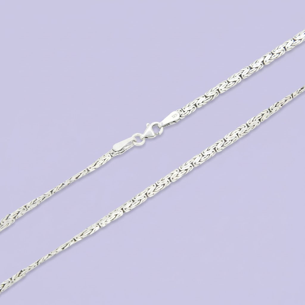 Cadena de Plata .925 de Tejido Bizantino Plano Chico mod. 2028