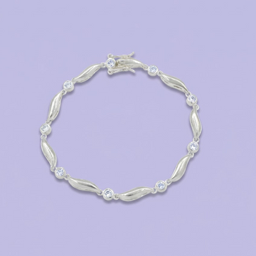 Pulsera de Plata .925 de Diseño Elegante con Zirconias Brillantes mod. 2045