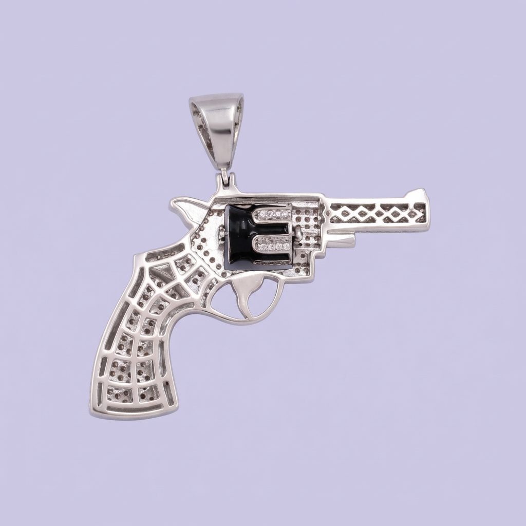 Dije de Plata .925 con Diseño de Revolver mod. 2059