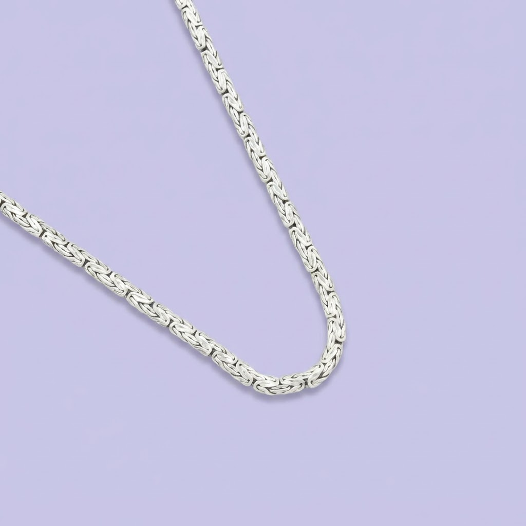Cadena de Plata .925 de Tejido Bizantino Plano Chico mod. 2028