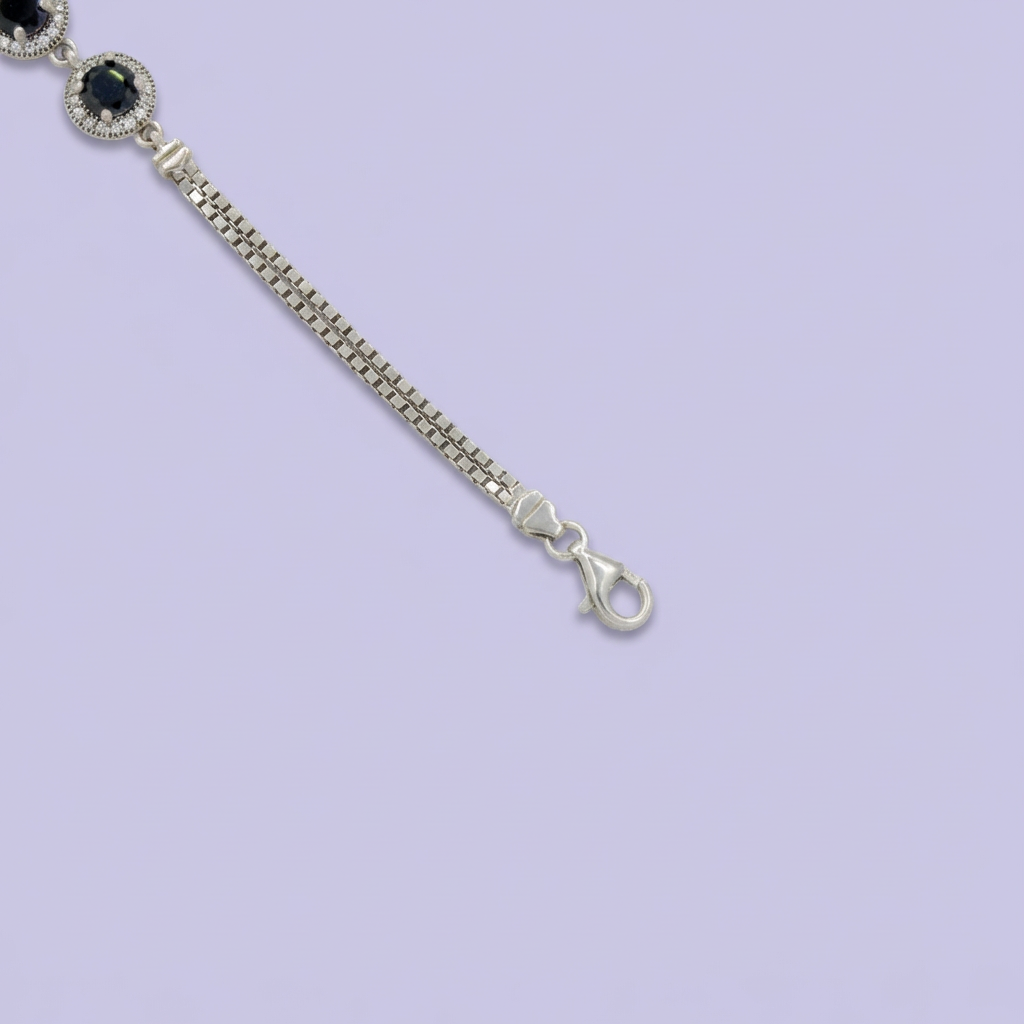 Pulsera de Plata .925 con Diseño Circular con Zirconias Brillantes mod. 2054