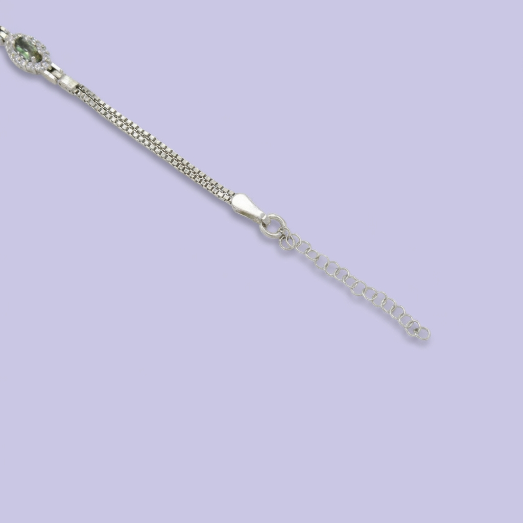 Pulsera de Plata .925 Diseño Oval con Incrustaciones de Sultanita mod. 2036