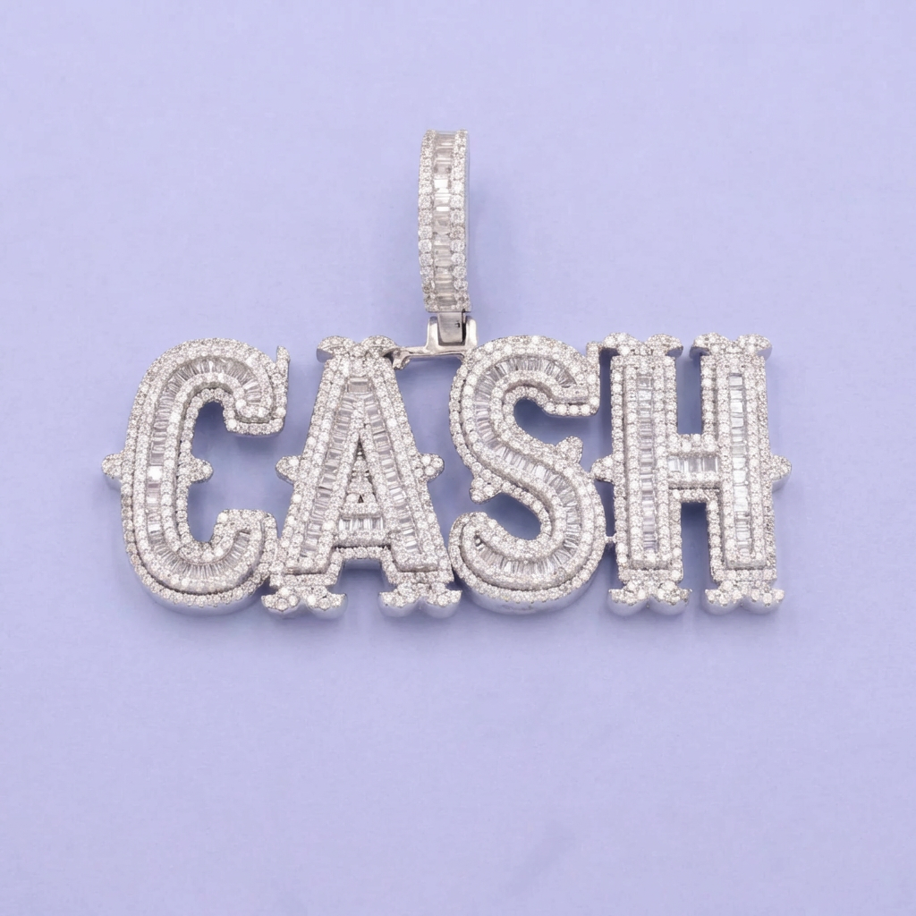 Dije de Plata .925 con Diseño de Letras con Zirconias mod. 2072