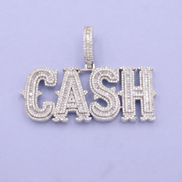 Dije de Plata .925 con Diseño de Letras con Zirconias mod. 2072