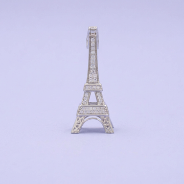 Dije de Plata .925 con Diseño de la Torre Eiffel con Zirconias mod. 2063