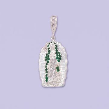 Dije de Plata .925 de la Virgen de Guadalupe con Incrustación de Zirconias mod. 2010