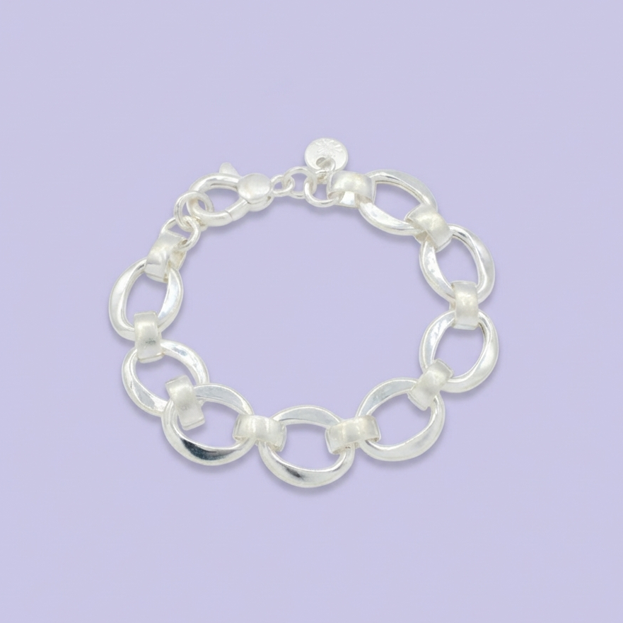 Pulsera de Plata .925 de Diseño Elegante con Eslabones mod. 2037