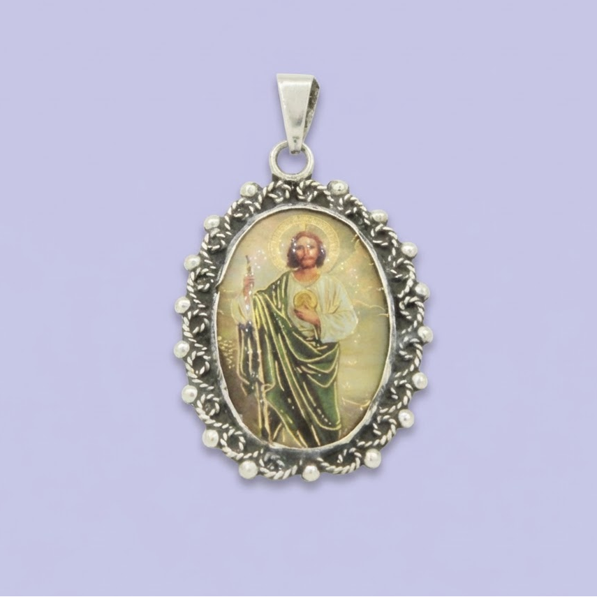Medalla de Plata .925 de San Judas Esmaltada mod. 2021
