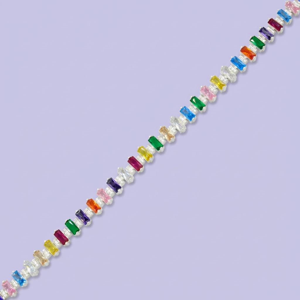 Pulsera de Plata .925 de Diseño Especial con Zirconias de Colores mod. 2048