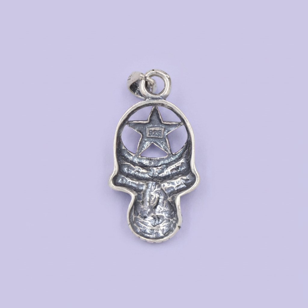 Dije de Caballero Plata .925 Calavera con Estrella en la Frente mod. 2064