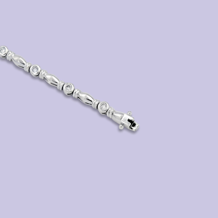 Pulsera de Plata .925 con Diseño Especial Incrustado de Zirconias Finas mod. 2035