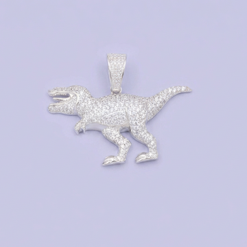 Dije de Plata .925 Diseño de Dinosaurio con Zirconias Brillantes mod. 2062