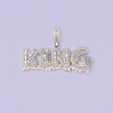 Dije de Plata .925 con Diseño de King con Zirconias Brillantes mod. 2060