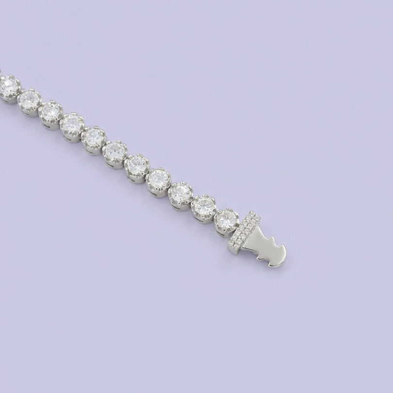 Pulsera de Plata .925 de Tejido Tenis Especial Incrustado de Zirconias Brillantes mod. 1760
