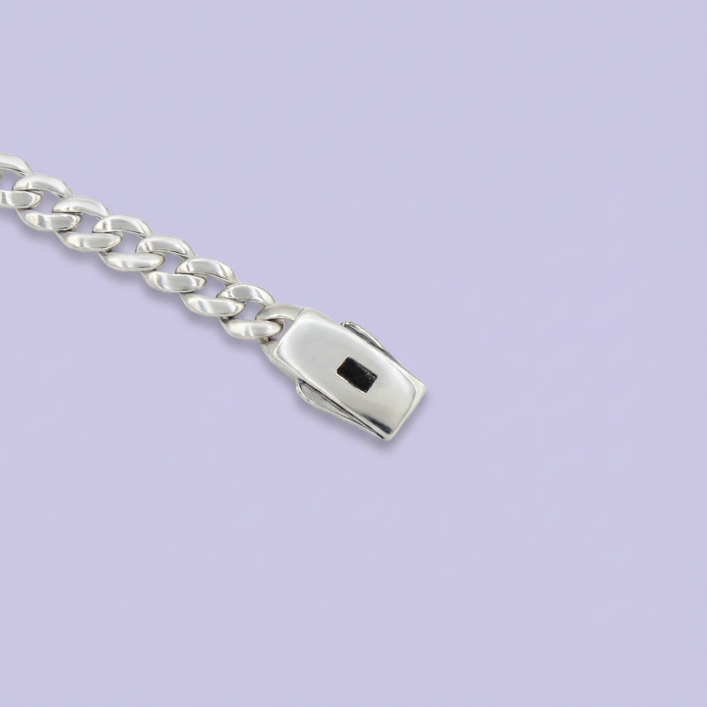Pulsera de Plata .925 de Tejido Cubano Especial Brillante mod. 1758