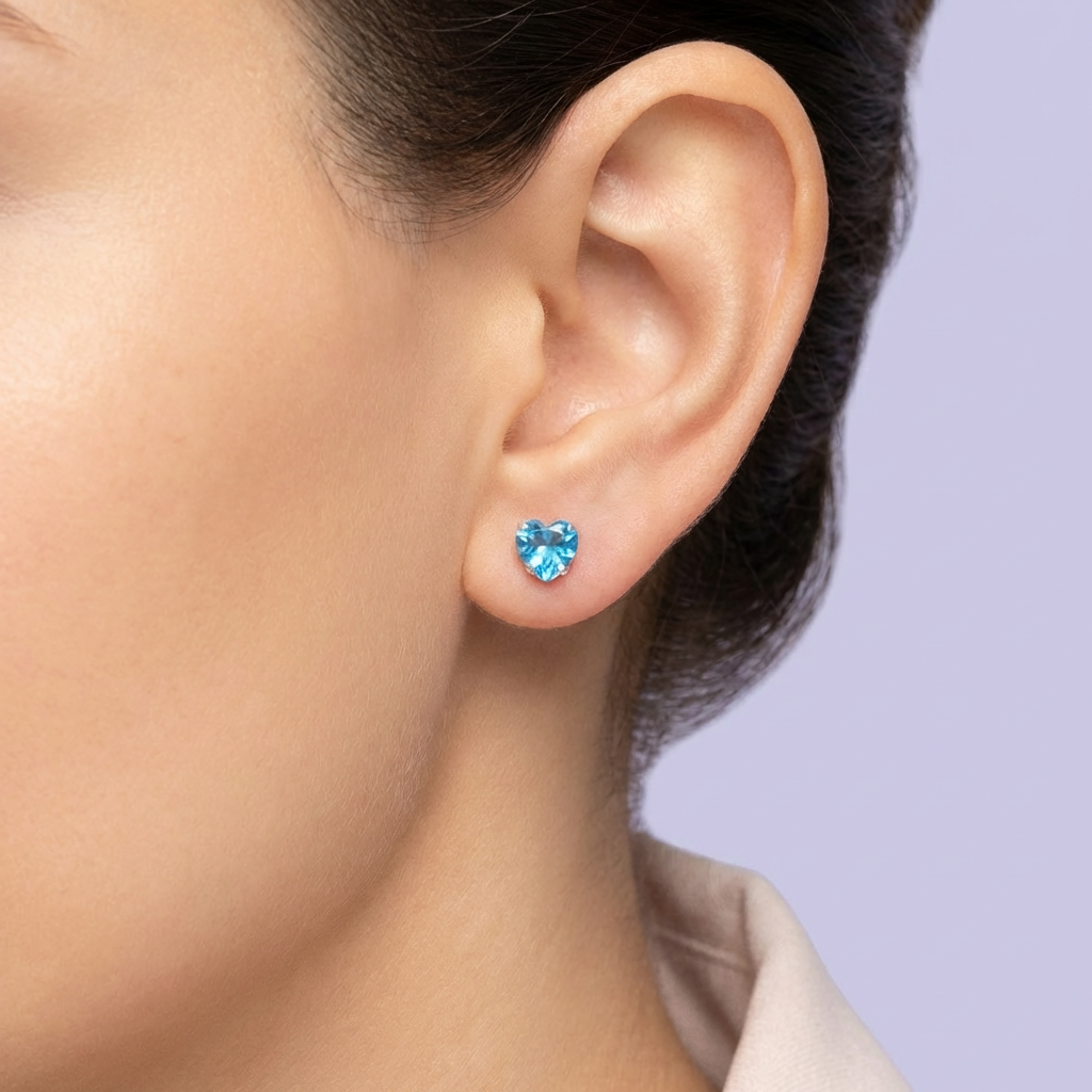 Broquel de Plata .925 de Corazón Incrustado de Zirconia Reluciente mod. 1913