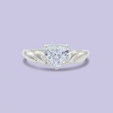 Anillo de Plata .925 de Compromiso con Diseño de Corazón con Zirconia Brillantes mod. 1862